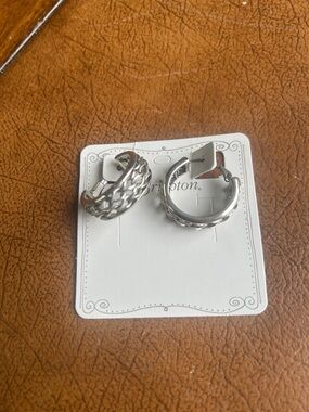 Brighton Silver Braided Clip Hoop Earrings
